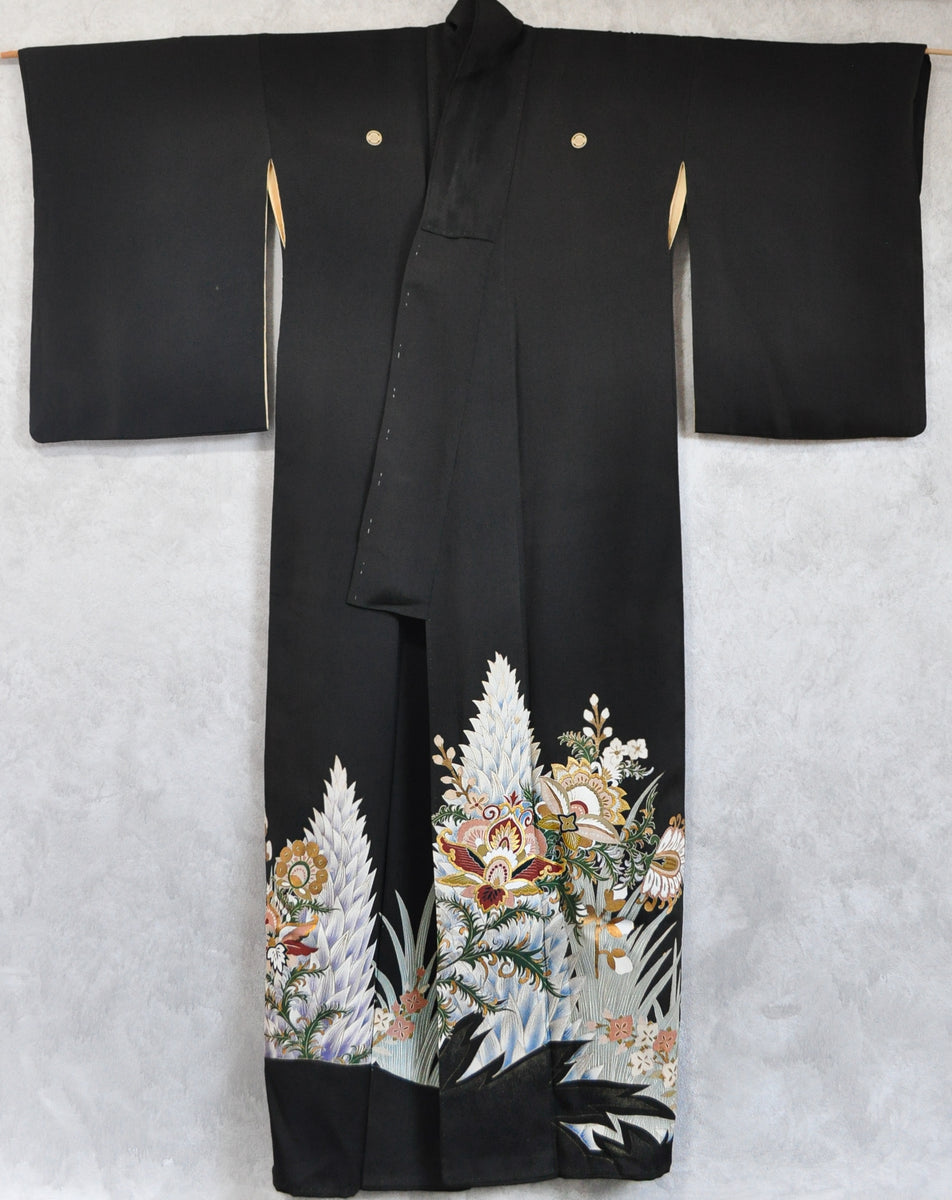 Exotic Tropical scenery Mokko Kamon Antique Kimono – Made by Time