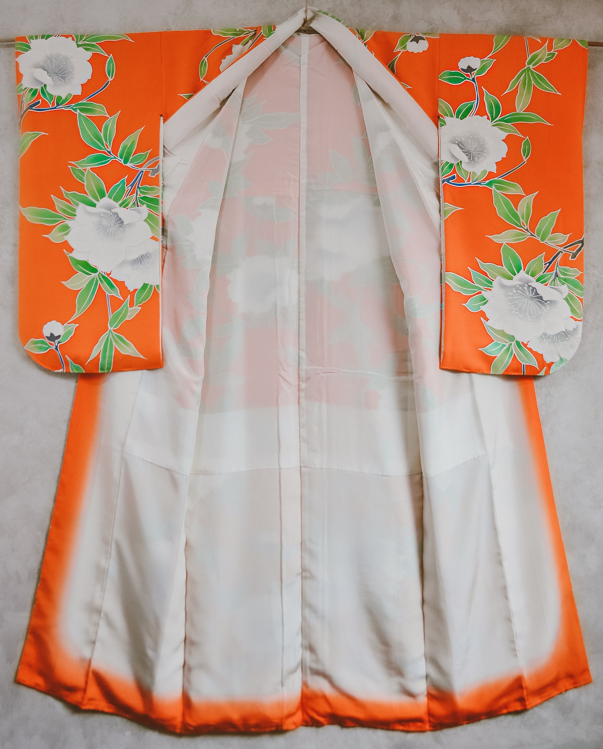 Haku Rakuten Camellia Pattern Jacquard Vintage Kimono