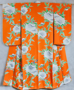 Haku Rakuten Camellia Pattern Jacquard Vintage Kimono