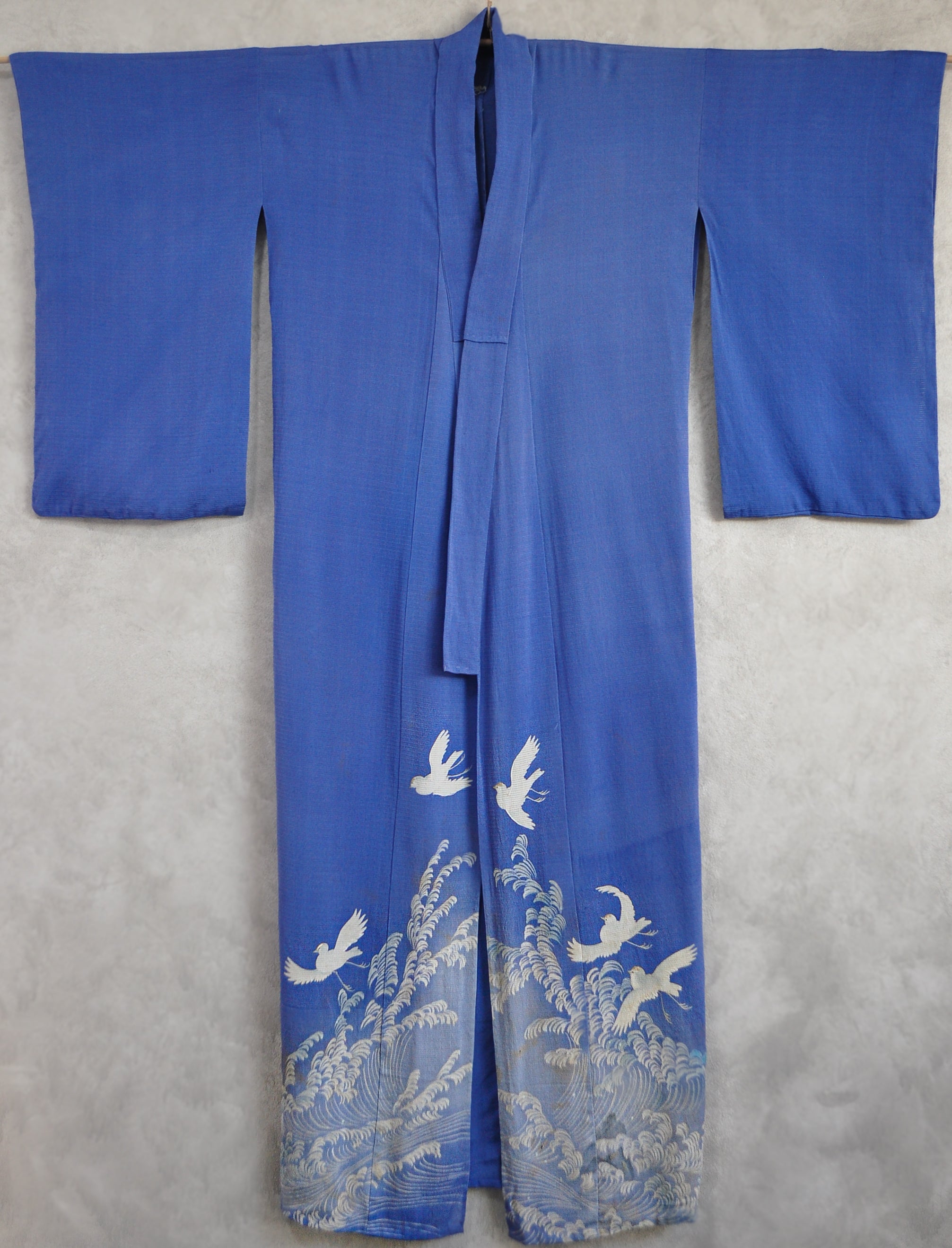 Catch the Wave 40s Antique Embroidery Vintage Usumono Summer Kimono